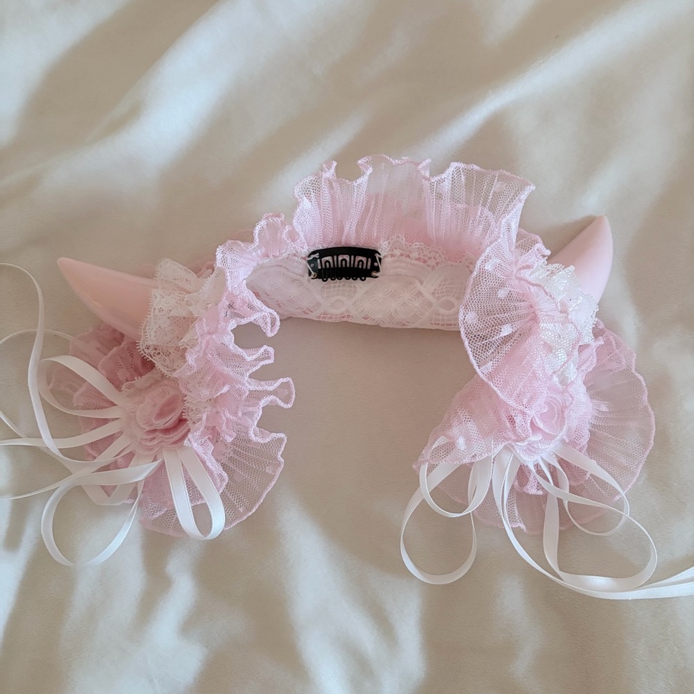 Lolita devil lace ribbon headband